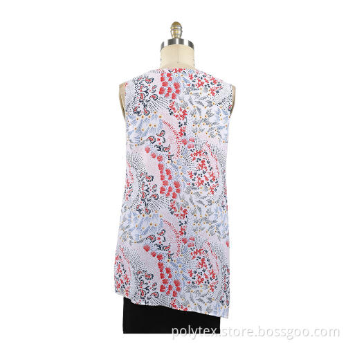 sleeveless V neck blouse